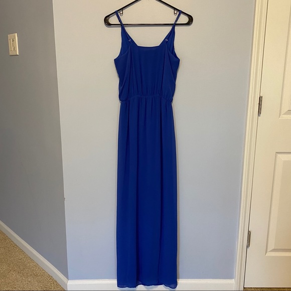 Rory Beca Adjustable Royal Blue Spaghetti Strap Maxi Dress - Size: Small - Picture 8 of 10